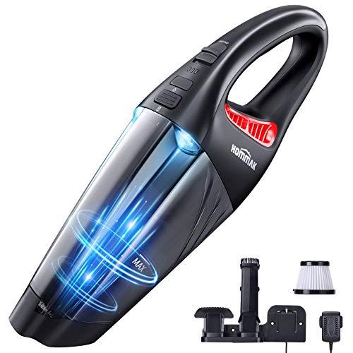 Hommak Handheld Vacuum Cordless, Hand Vacuum Cleaner with LED Light and Wall-Mount Charge